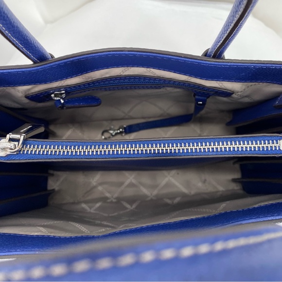 Michael Kors navy blue & cream striped satchel bag - Picture 6 of 9